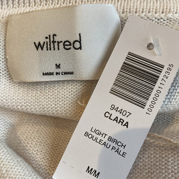 Wilfred Aritzia Clara Merino Wool Waist Sweater cream Med NWT - Picture 5 of 7